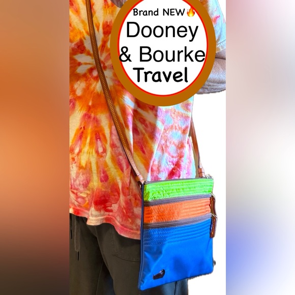 NEW🔥Dooney & Bourke SUMMER North/South😎Crossbody Travel Bag💙🧡💚 Must SEE👀🔥 - Picture 1 of 10